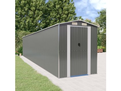 vidaXL Záhradná kôlňa bledosivá 192x1021x223 cm pozinkovaná oceľ