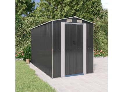 vidaXL Záhradná kôlňa antracitová 192x357x223 cm pozinkovaná oceľ