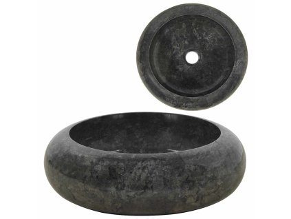 vidaXL Umývadlo 40x12 cm, mramor, čierne