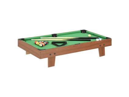 vidaXL 3-stopový mini gulečníkový stôl hnedý a zelený 92x52x19 cm