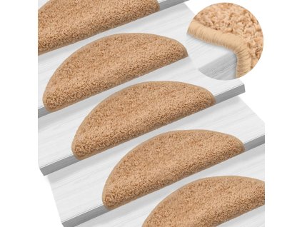 vidaXL Nášľapy na schody 10 ks 56x17x3 cm béžové