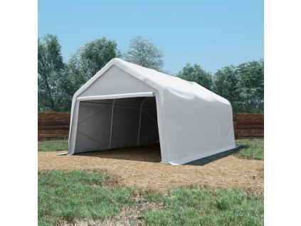 vidaXL Skladovací stan PVC 550 g/m² 4x6 m biely