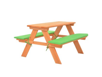 vidaXL Detský piknikový stôl s lavicami 89x79x50 cm masívne jedľové drevo