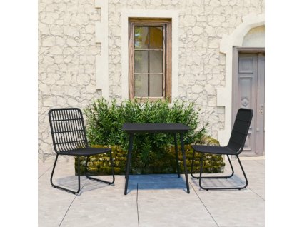 vidaXL 3-dielna vonkajšia jedálenská súprava polyratan a sklo