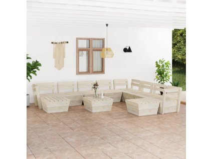 vidaXL 11-dielna záhradná súprava z paliet, impregnovaný smrek