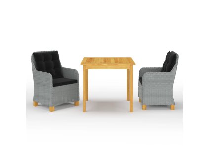 vidaXL 3-dielna záhradná jedálenská súprava bledosivá