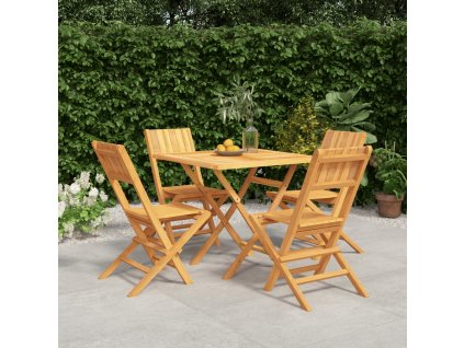 vidalXL 5-dielna záhradná jedálenská súprava tíkový masív