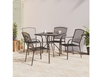 vidaXL 5-dielna záhradná jedálenská súprava oceľová antracitová