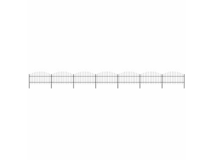 vidaXL Záhradný plot s hrotmi, oceľ (1-1,25)x11,9 m, čierny