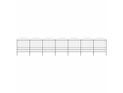 vidaXL Záhradný plot s hrotmi, oceľ (1,75-2)x11,9 m, čierny
