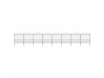 vidaXL Záhradný plot s hrotmi, oceľ (1,75-2)x13,6 m, čierny