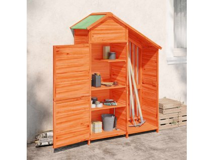 vidaXL Záhradný dom na náradie hnedý 120x53,5x170 cm masívna borovica