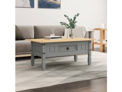 vidaXL Konferenčný stolík, mexická borovica Corona, sivý 100x55x44 cm