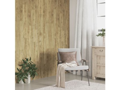 vidaXL Nástenné panely vzhľad dreva hnedé PVC 4,12 m²