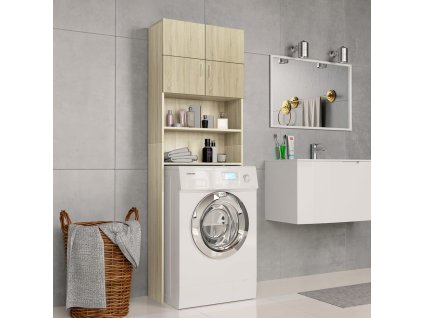 vidaXL Skrinka na práčku, dub sonoma 64x25,5x190 cm, kompozitné drevo