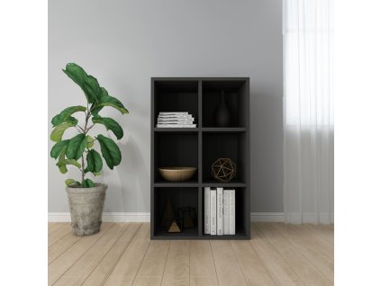 vidaXL Knižnica/komoda, čierna 66x30x98 cm, kompozitné drevo