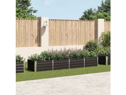 vidaXL Vyvýšený záhradný záhon, antracit 320x80x45cm, pozinkovaná oceľ