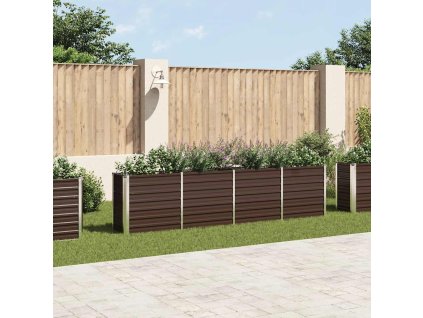 vidaXL Vyvýšený záhon 320x40x77 cm, pozinkovaná oceľ, hnedý