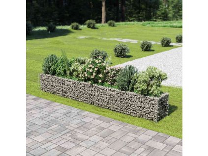 vidaXL Gabiónový vyvýšený záhon, pozinkovaná oceľ 360x50x50 cm