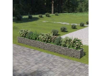 vidaXL Gabiónový vyvýšený záhon, pozinkovaná oceľ 540x50x50 cm