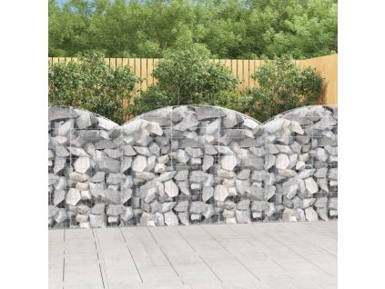 vidaXL Oblúkový gabionový kôš 150x30x100/120 cm pozinkované železo
