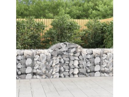 vidaXL Oblúkový gabionový kôš 200x50x80/100 cm pozinkované železo