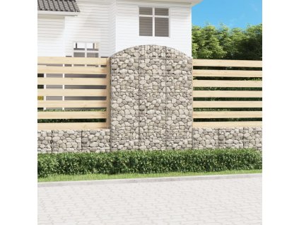 vidaXL Oblúkový gabionový kôš 150x30x200/220 cm pozinkované železo