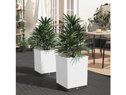 vidaXL Kvetináče 2 ks biele 30x30x37 cm polypropylén