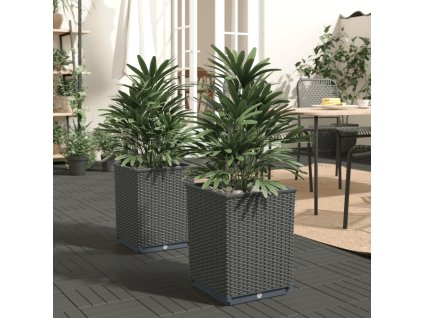 vidaXL Kvetináče 2 ks čierne 30x30x37 cm polypropylén