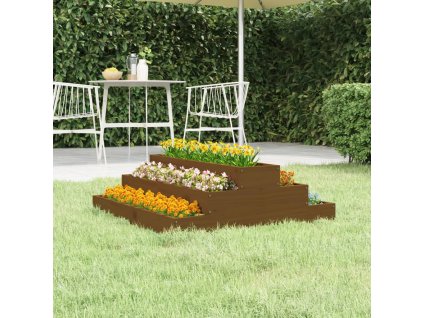 vidaXL Kvetináč medovohnedý 80x80x27 cm borovicový masív