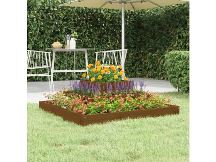 vidaXL Kvetináč medovohnedý 80x80x27 cm borovicový masív