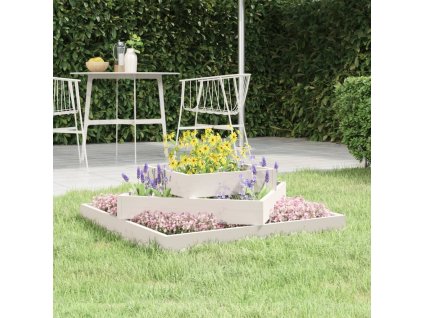 vidaXL Kvetináč biely 83x83x27 cm borovicový masív