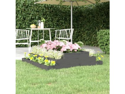 vidaXL Kvetináč sivý 110x110x27 cm borovicový masív