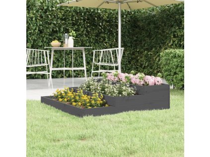 vidaXL Kvetináč sivý 107x107x27 cm borovicový masív