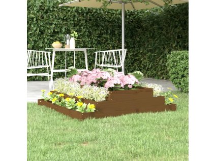 vidaXL Kvetináč medovohnedý 110x110x27 cm borovicový masív