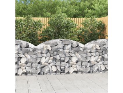 vidaXL Oblúkový gabionový kôš 150x50x80/100 cm pozinkované železo