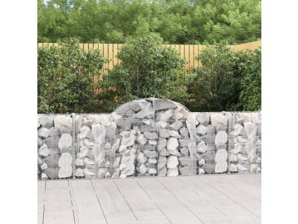 vidaXL Oblúkové gabionové koše 50ks 200x30x80/100cm pozinkované železo