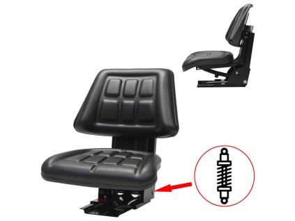 vidaXL Traktorové sedadlo s odpružením, čierne