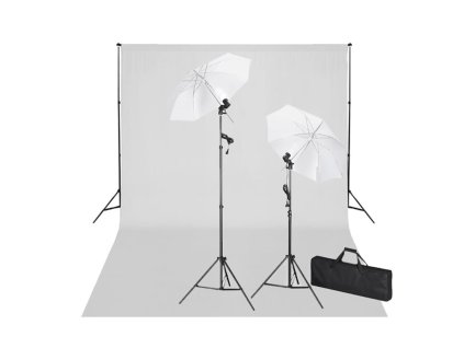 vidaXL Fotografické vybavenie: biele fotopozadie 600x300cm+osvetlenie