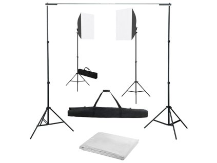 vidaXL Sada do fotoštúdia so softbox svetlami a pozadím