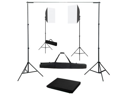 vidaXL Sada do fotoštúdia so softbox svetlami a pozadím