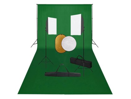 vidaXL Fotografické vybavenie so softboxami, pozadím a reflektorom