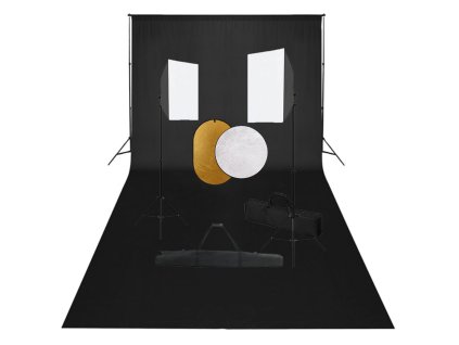 vidaXL Fotografické vybavenie so softboxami, pozadím a reflektorom
