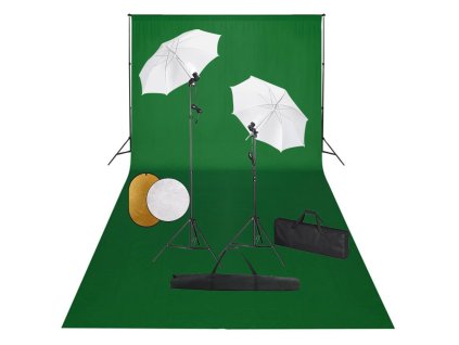 vidaXL Fotografické vybavenie - lampy, dáždniky, pozadie a reflektor