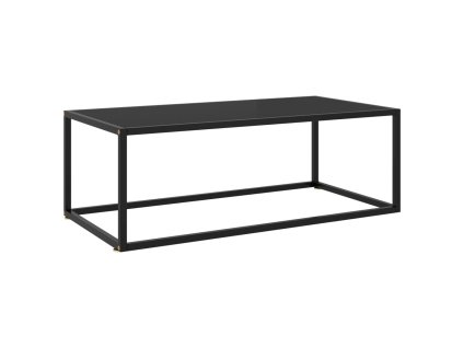 vidaXL Konferenčný stolík, čierny, čierne sklo 100x50x35 cm