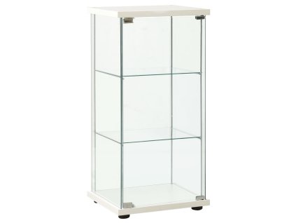 vidaXL Skladovacia skrinka tvrdené sklo biela