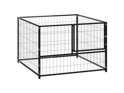 vidaXL Koterec pre psa čierny 100x100x70 cm oceľ