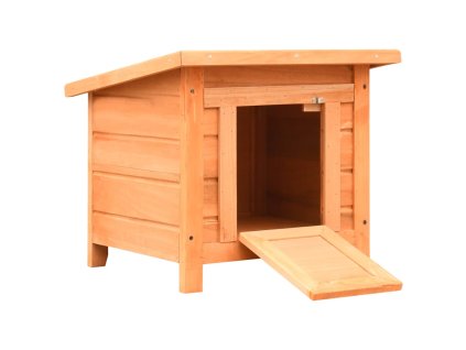 vidaXL Domček pre mačku, borovicový a jedľový masív 50x46x43,5 cm