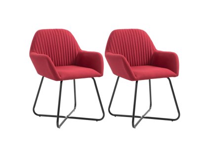 vidaXL Jedálenské stoličky 2 ks vínovo-červené látkové