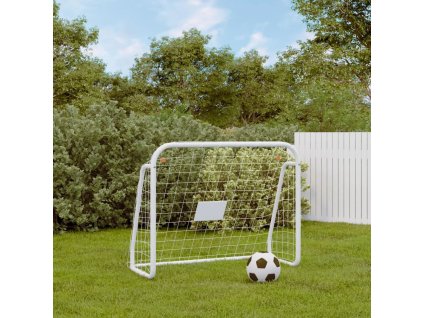 vidaXL Futbalová bránka so sieťou biela 125x96x60 cm oceľ a polyester